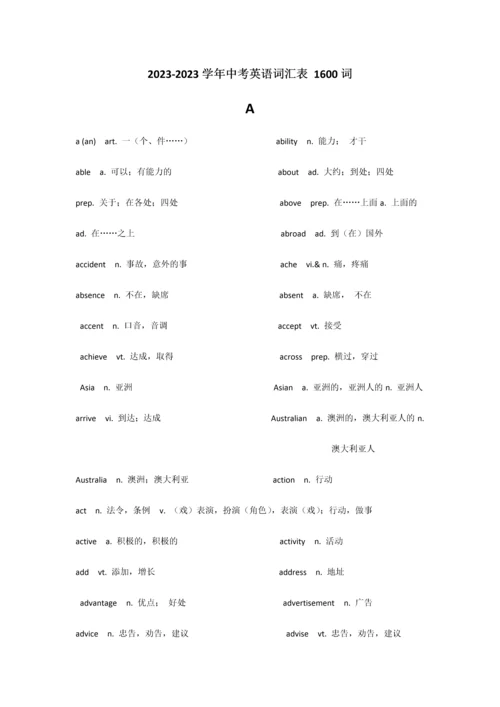 2023年初中生必背的单词.docx