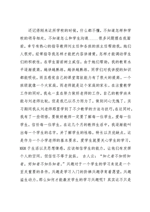 大学生小学实习总结范文(共28页)