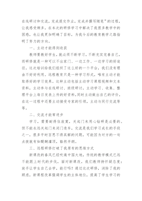 初中历史教师个人研修总结.docx