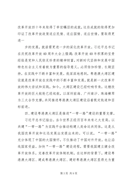 粤港澳大湾区发展规划纲要心得体会四篇.docx