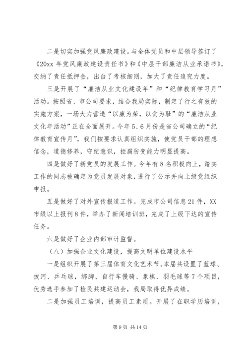 电业局上半年工作总结下半年工作计划.docx