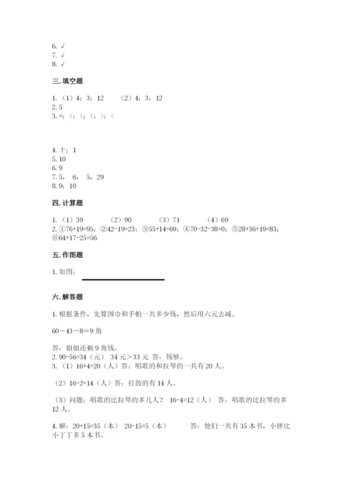 小学数学二年级上册期中测试卷精品（考点梳理）.docx