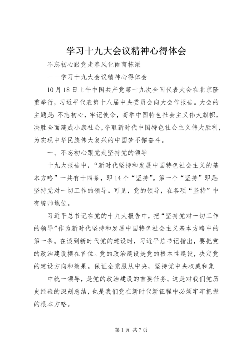 学习十九大会议精神心得体会 (5).docx