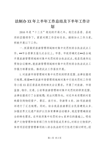 法制办XX年上半年工作总结及下半年工作计划精编.docx