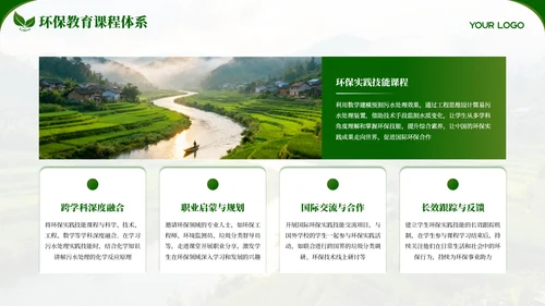 绿色创意环保宣传教育通用PPT模板