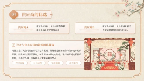 米色中国风七夕主题婚礼策划PPT模板