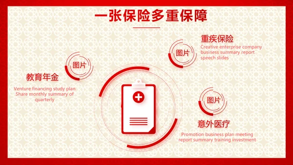 红色喜庆保险理财计划保险公司工作总结计划动态PPT模板