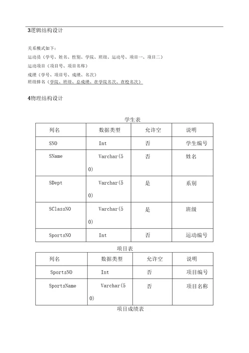 数据库课程设计-运动会成绩管理系统