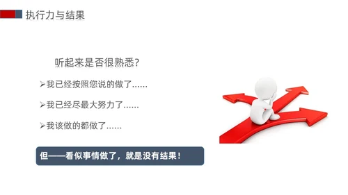 白蓝红色立体简约商务风以结果为导向的执行力ppt课件