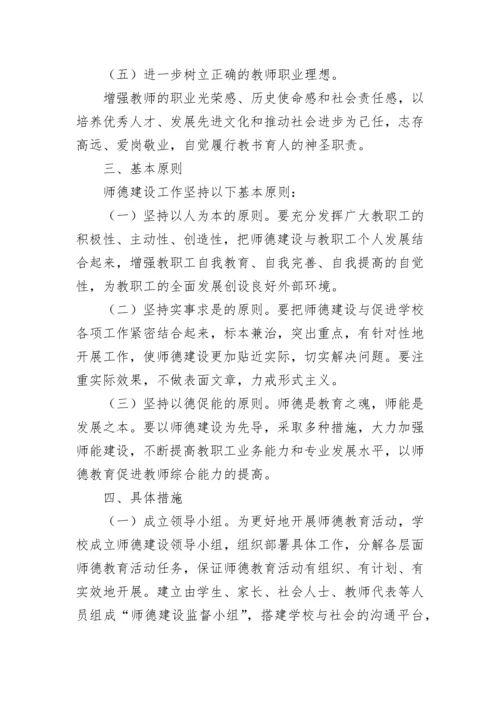 学校师德师风学习建设工作计划7篇.docx