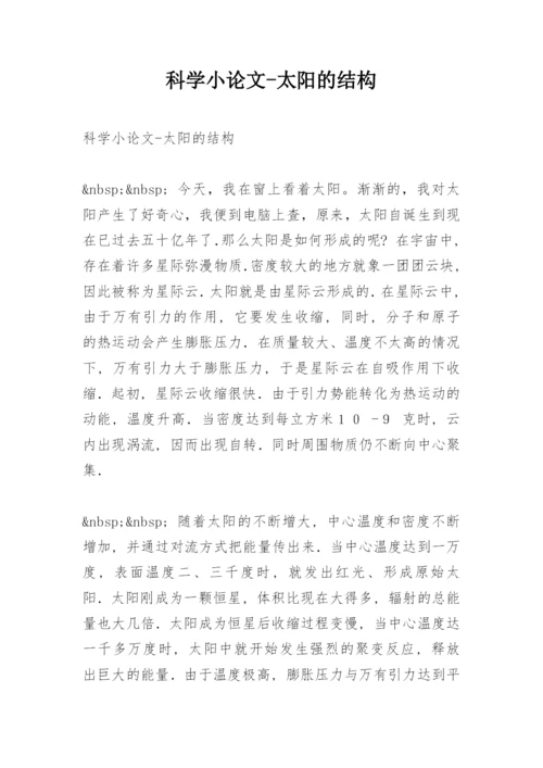 科学小论文-太阳的结构.docx