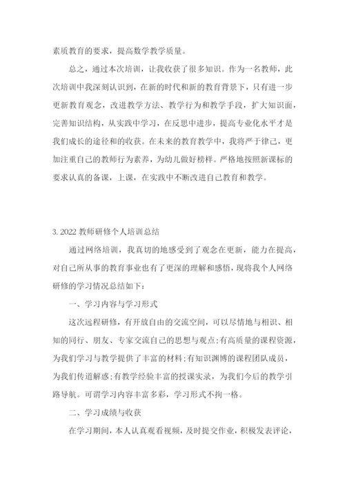 2022教师研修个人培训总结范文5篇.docx