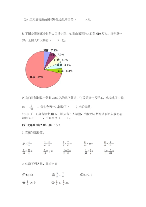 2022六年级上册数学期末测试卷附参考答案【名师推荐】.docx