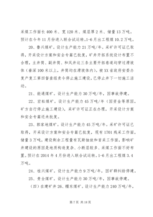 县煤炭安全生产经营情况调研报告.docx