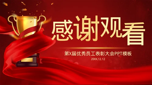 企业年会总结优秀员工表彰大会颁奖典礼PPT模板