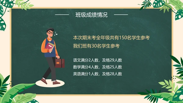 卡通插画黑板一年级家长会PPT模板