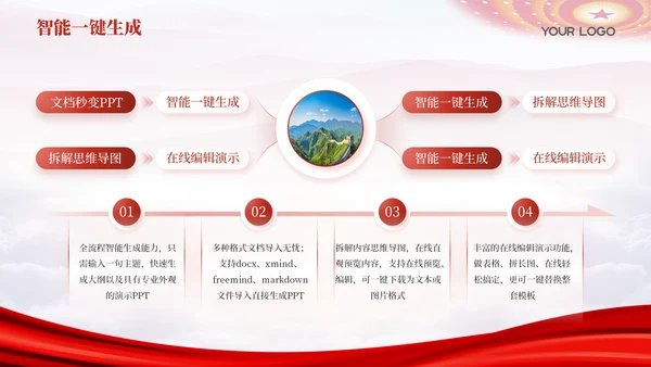 红色党政风法税融合政策解读年报202X年度政策解读报告年终总结PPT模板