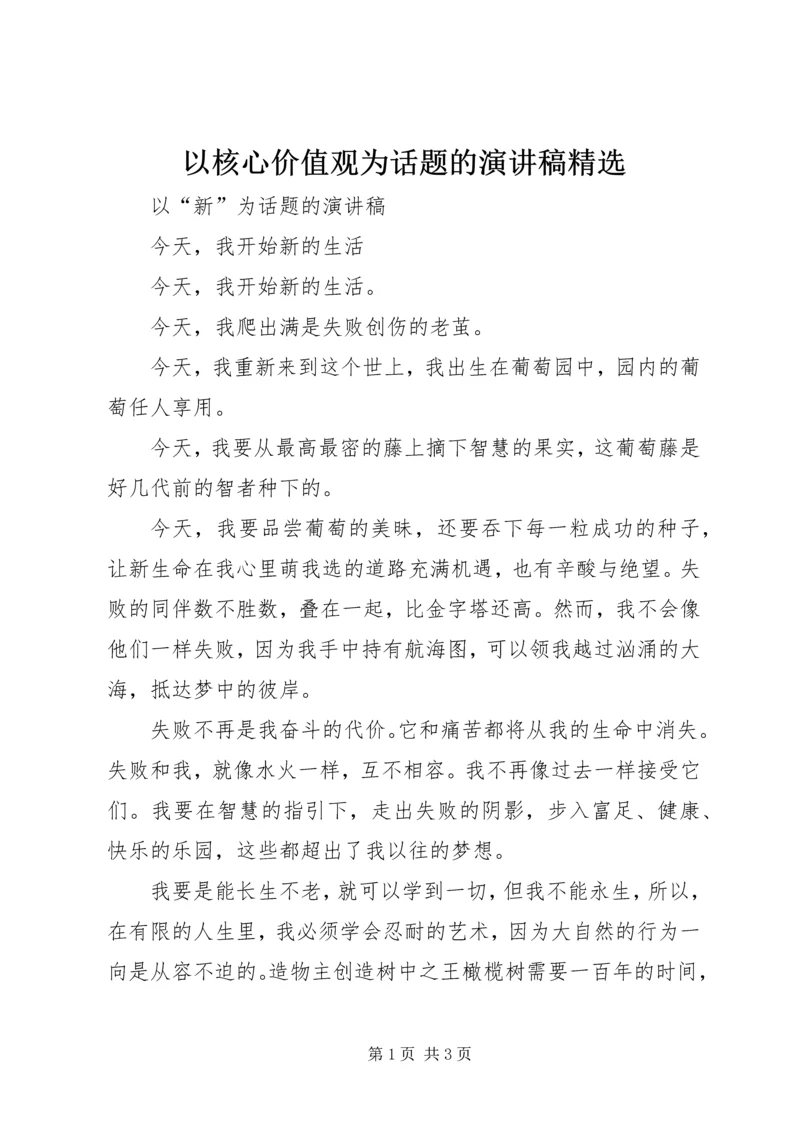 以核心价值观为话题的演讲稿精选.docx