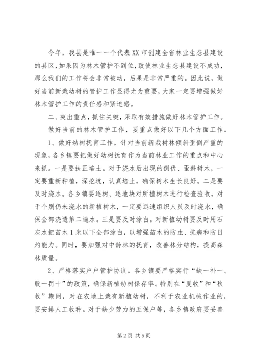 副县长在全县林木管护工作会议上的讲话.docx