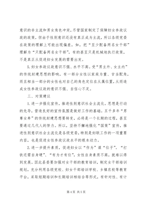 县妇女参政议政调查与思考.docx