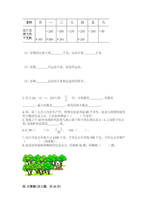 冀教版小学六年级下册数学期末检测试题带答案（黄金题型）.docx