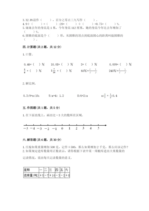 伊春市金山屯区六年级下册数学期末测试卷新版.docx
