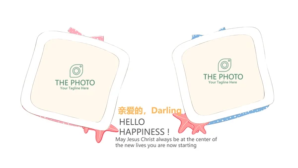 手绘唯美花圈小清新旅行电子相册PPT动态模板
