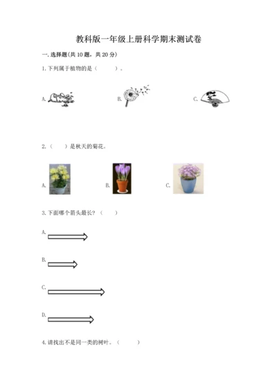 教科版一年级上册科学期末测试卷精品带答案.docx