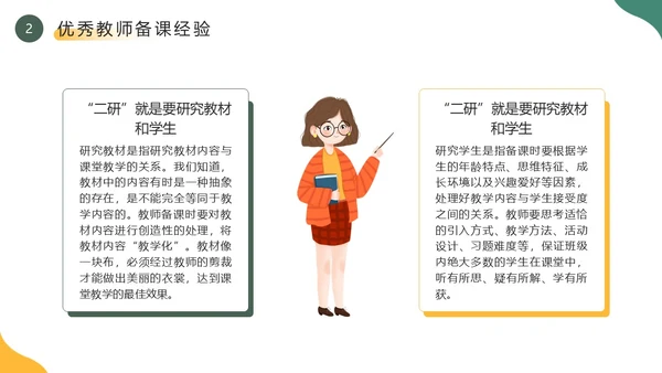 黄色绿色简约风新教师如何备课PPT模板新教师培训