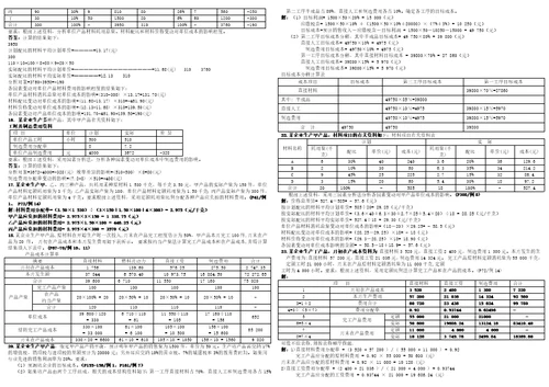 电大工商本科成本管理期末考试题及答案共16页