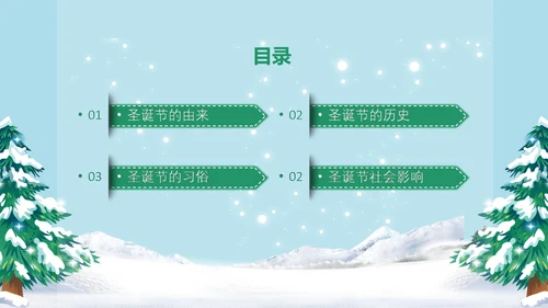 卡通风西方圣诞节习俗介绍PPT课件