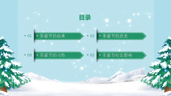 卡通风西方圣诞节习俗介绍PPT课件