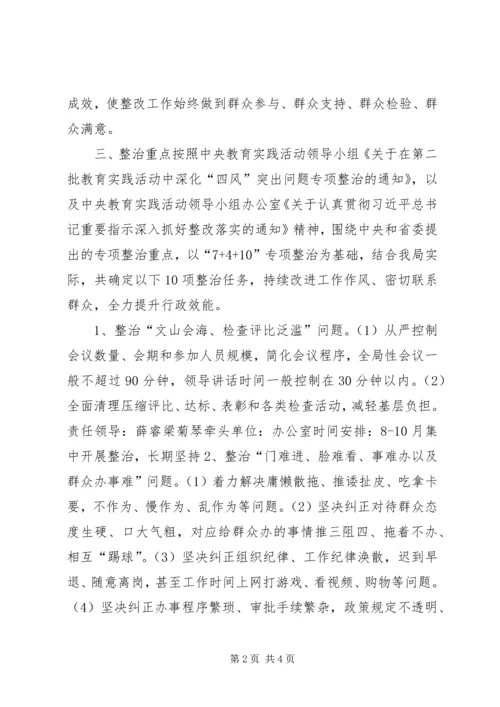 财政局党工委群众路线专项整治方案.docx