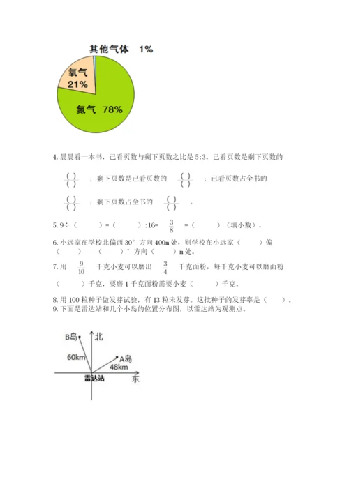 2022六年级上册数学期末考试试卷（考试直接用）word版.docx