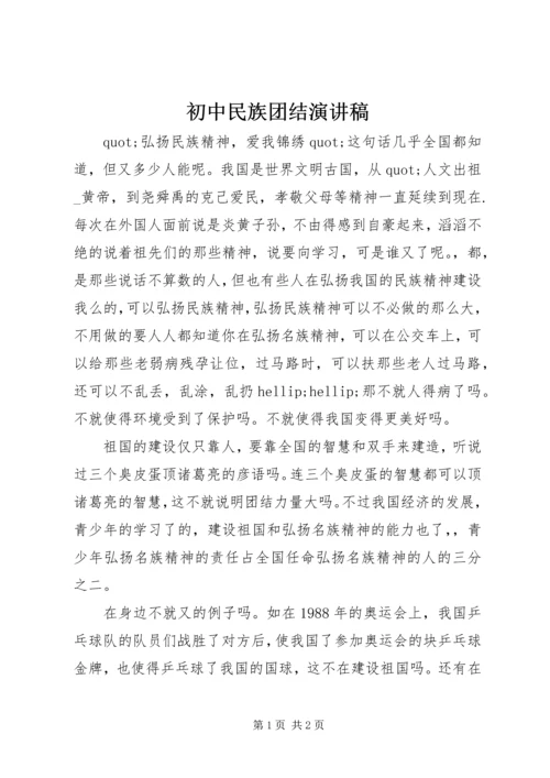 初中民族团结演讲稿.docx