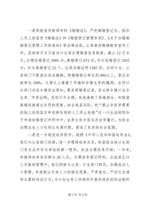 民政局年度计划生育综合治理工作总结.docx