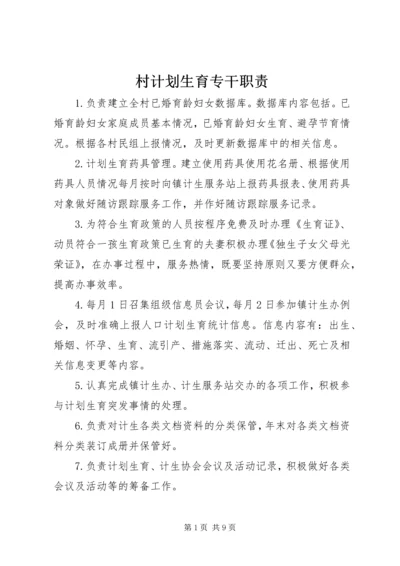 村计划生育专干职责.docx