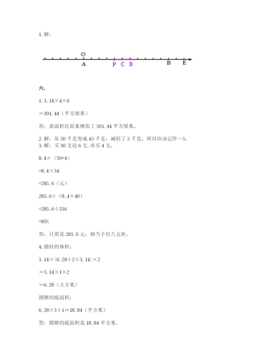 小学数学六年级下册竞赛试题附答案（突破训练）.docx