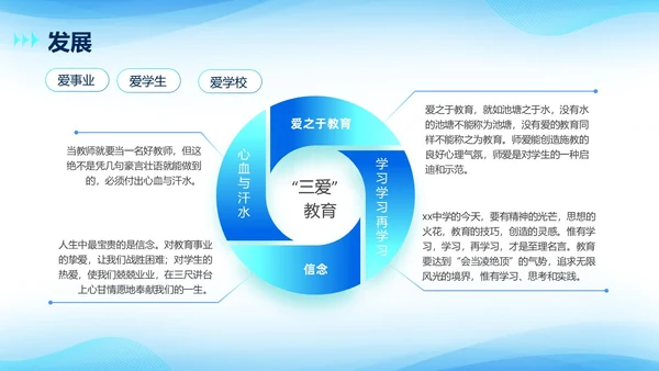 蓝色简约科技风开学工作会议PPT模板