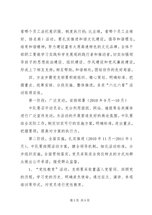 路政一中队六比六看实施方案.docx