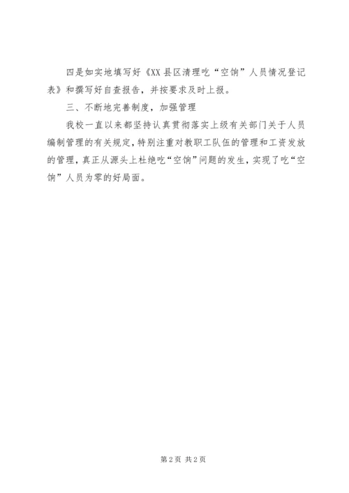 学校清理吃空饷的自查报告.docx