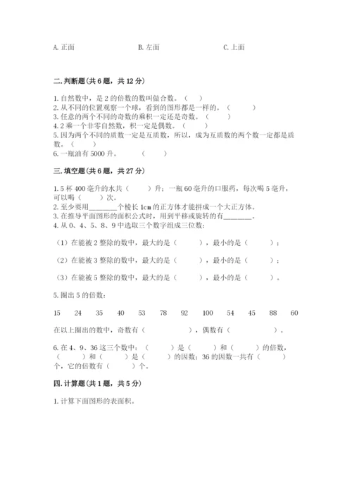 人教版数学五年级下册期末测试卷精选.docx