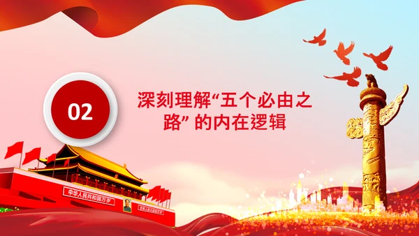 聚焦全国两会学习五个必由之路解读党课PPT
