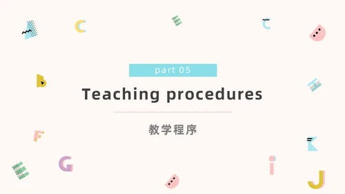 蓝色粉色简约小清新英语说课教学说课课件PPT模板