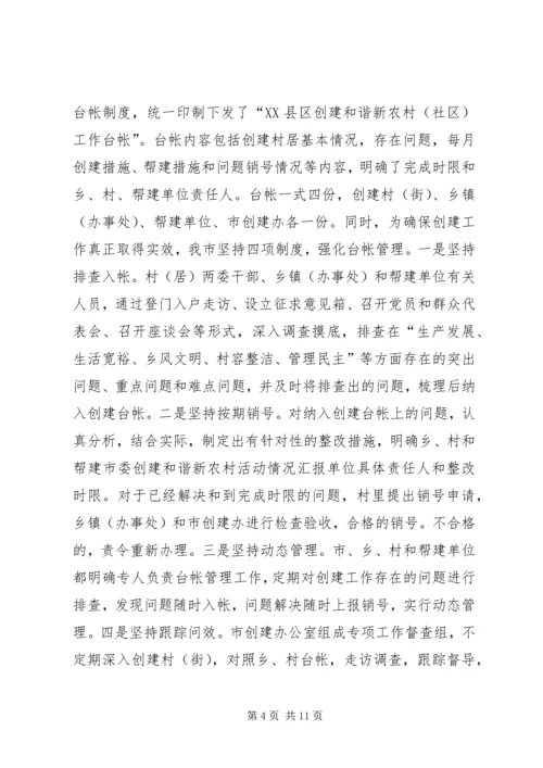 市委创建和谐新农村活动情况汇报_1.docx