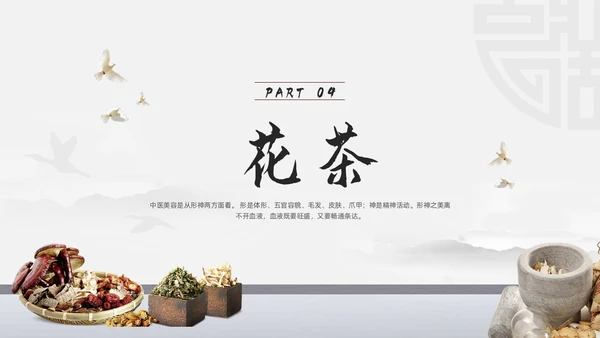 浅色水墨中医美容PPT模板宣传PPT动态PPT