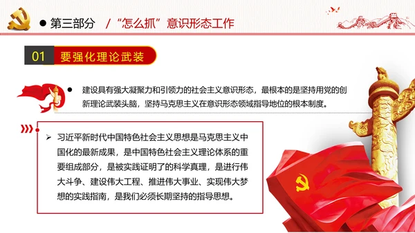 学习贯彻新时代意识形态工作党政党建党课支部团委学习教育ppt