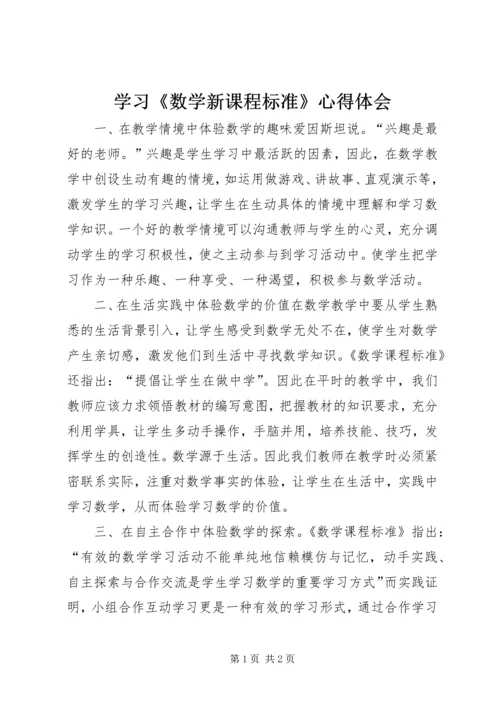 学习《数学新课程标准》心得体会.docx