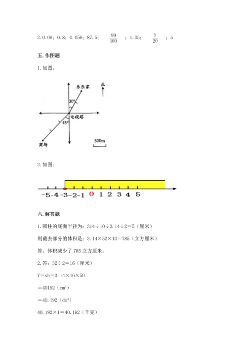 最新人教版六年级下册数学期末测试卷附参考答案【综合卷】.docx