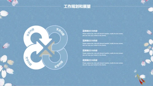 素雅樱花飞舞背景工作汇报通用PPT模版